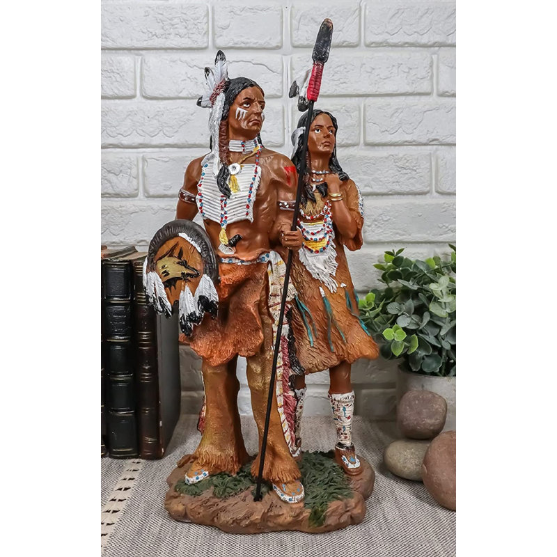 Bungalow Rose Native American Indian Couple Sculpture & Reviews
